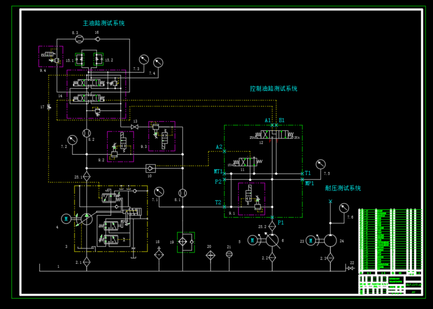挖掘机高压多路阀液压测试试验台（SW+CAD+说明书）
